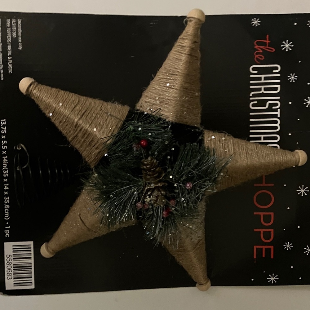 Festive Star Ornament with Greenery Accents
